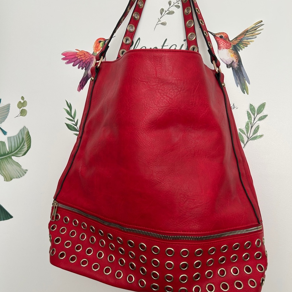 Sam and Hadley Red Studded Women's Bag